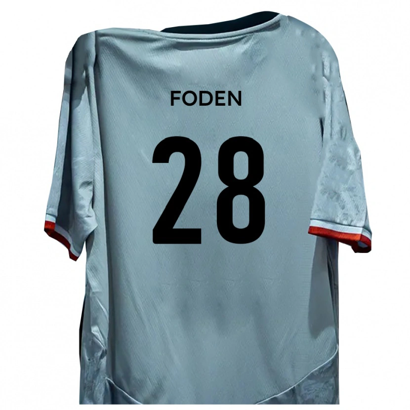 Danxen Homem Camisola Daniel Foden #28 Branco Preto Alternativa 2025/26 Camisa