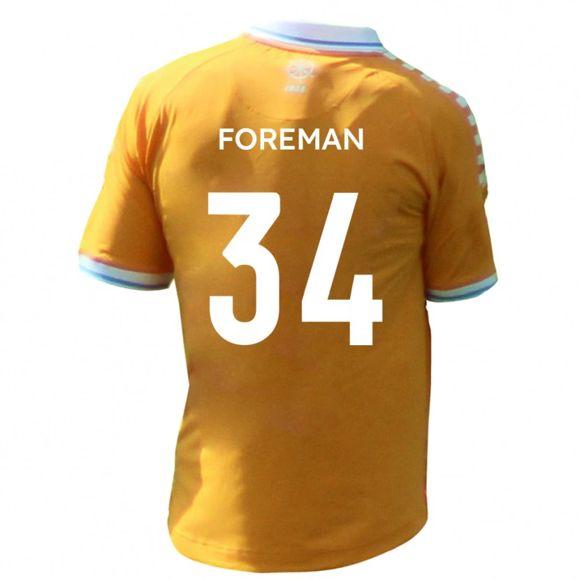 Danxen Homem Camisola Kian Foreman #34 Amarelo Azul Alternativa 2025/26 Camisa