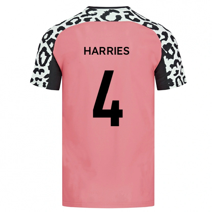 Danxen Homem Camisola Cian Harries #4 Rosa Preto Alternativa 2025/26 Camisa