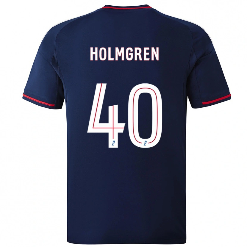 Danxen Homem Camisola Emma Holmgren #40 Azul Marinho Vermelho Alternativa 2025/26 Camisa