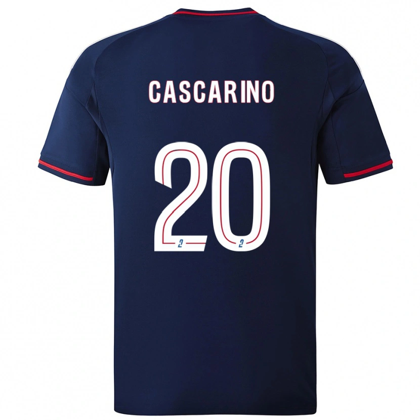 Danxen Homem Camisola Delphine Cascarino #20 Azul Marinho Vermelho Alternativa 2025/26 Camisa