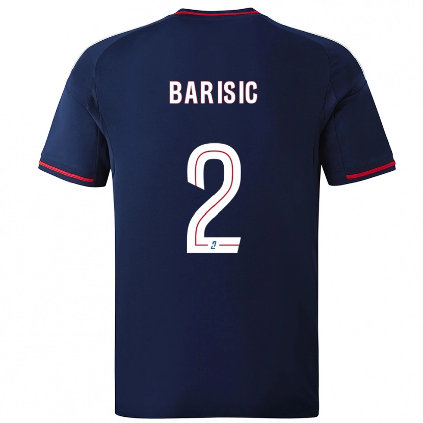 Danxen Homem Camisola Téo Barišić #2 Azul Marinho Vermelho Alternativa 2025/26 Camisa