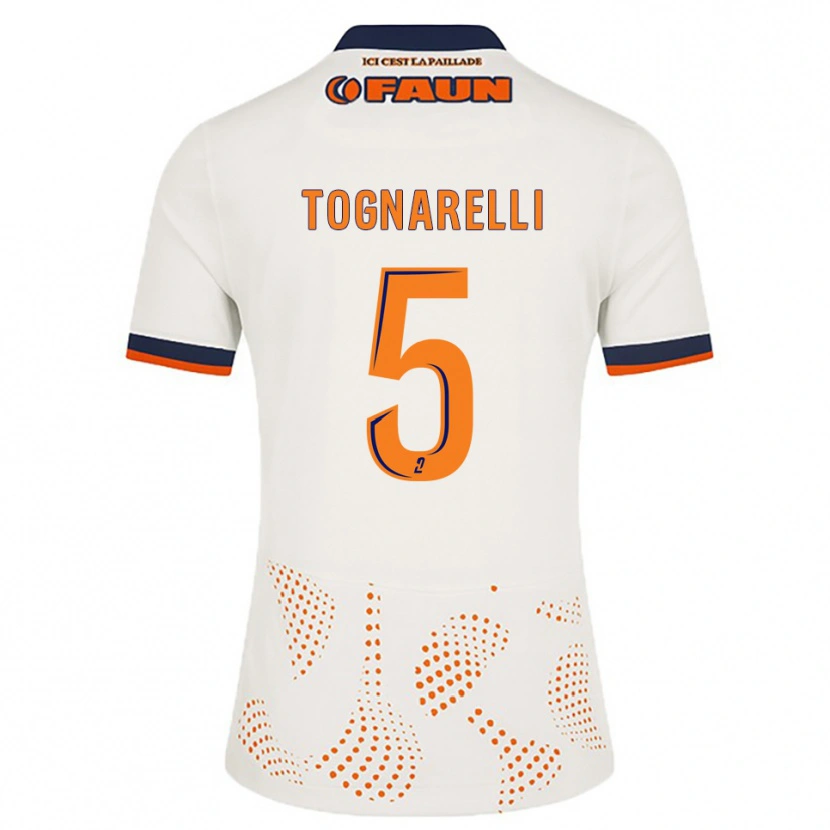 Danxen Homem Camisola Angelo Tognarelli #5 Branco Laranja Alternativa 2025/26 Camisa