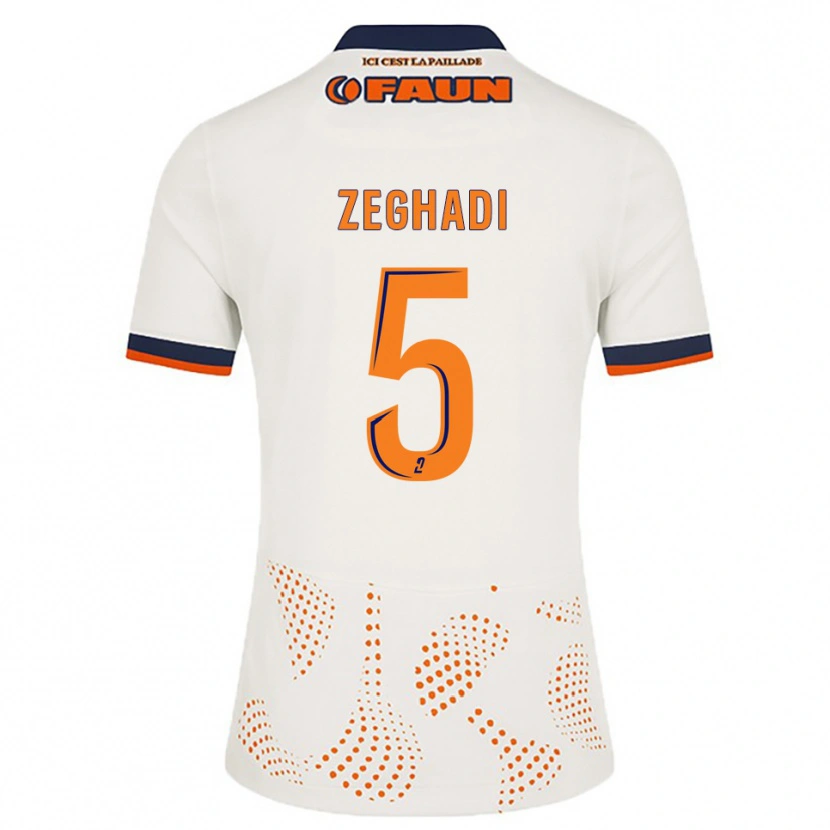 Danxen Homem Camisola Mohamed Zeghadi #5 Branco Laranja Alternativa 2025/26 Camisa