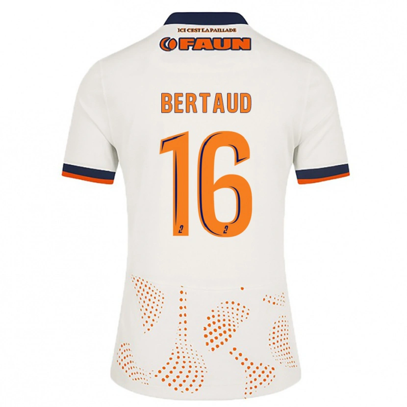 Danxen Homem Camisola Dimitry Bertaud #16 Branco Laranja Alternativa 2025/26 Camisa
