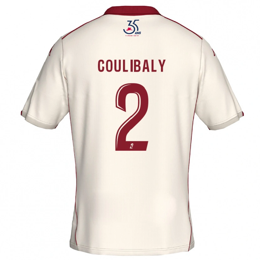 Danxen Homem Camisola Ibrahim Coulibaly #2 Branco Vinho Alternativa 2025/26 Camisa