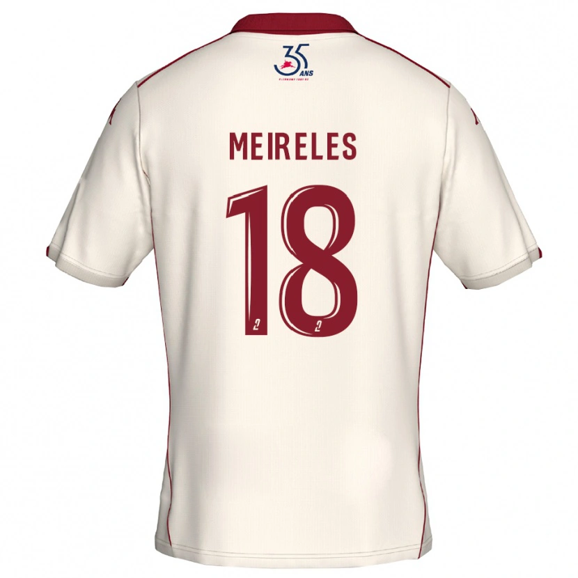 Danxen Homem Camisola Andreia Meireles #18 Branco Vinho Alternativa 2025/26 Camisa