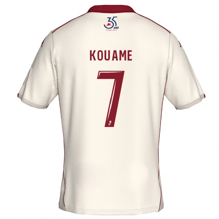 Danxen Homem Camisola Loïc Kouame #7 Branco Vinho Alternativa 2025/26 Camisa