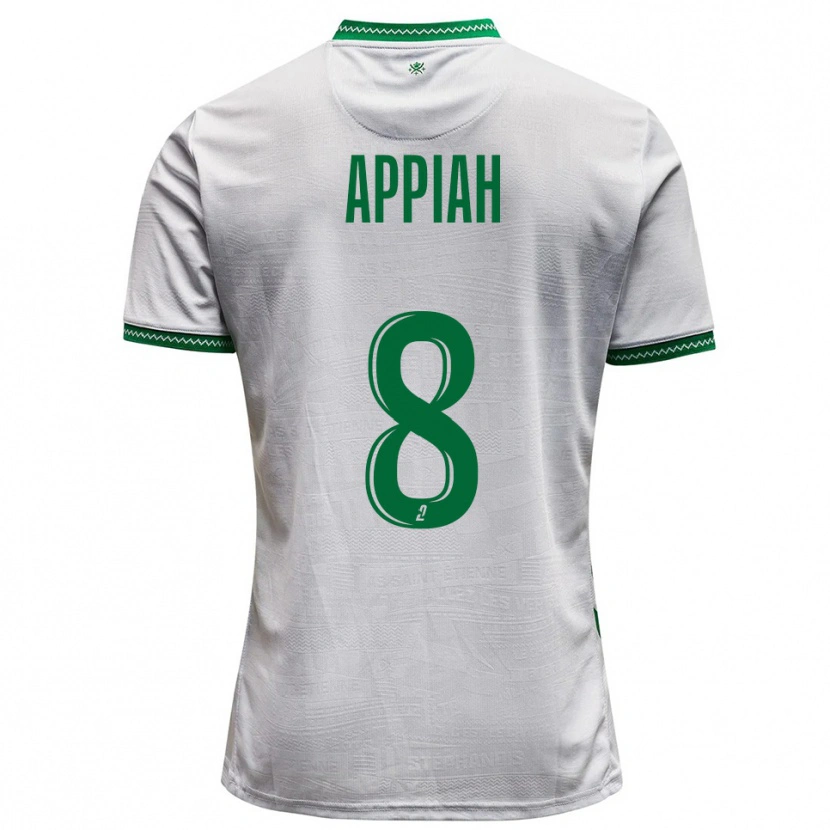 Danxen Homem Camisola Dennis Appiah #8 Branco Verde Alternativa 2025/26 Camisa