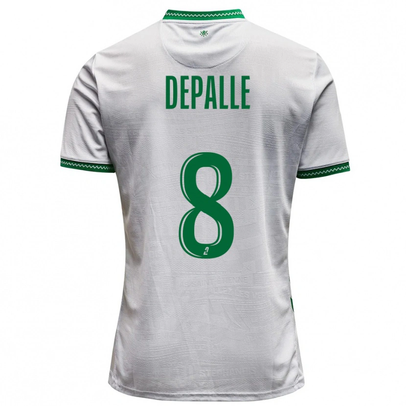 Danxen Homem Camisola Valentin Depalle #8 Branco Verde Alternativa 2025/26 Camisa