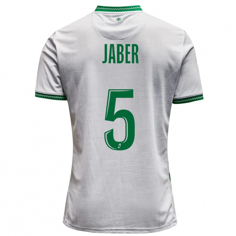 Danxen Homem Camisola Mahmoud Jaber #5 Branco Verde Alternativa 2025/26 Camisa