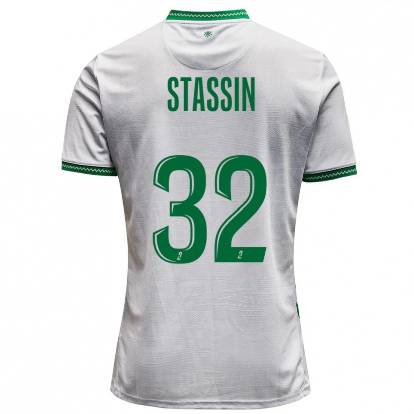 Danxen Homem Camisola Lucas Stassin #32 Branco Verde Alternativa 2025/26 Camisa