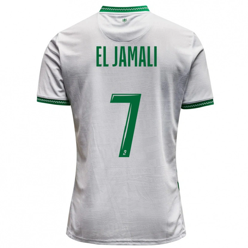 Danxen Homem Camisola Nadir El Jamali #7 Branco Verde Alternativa 2025/26 Camisa