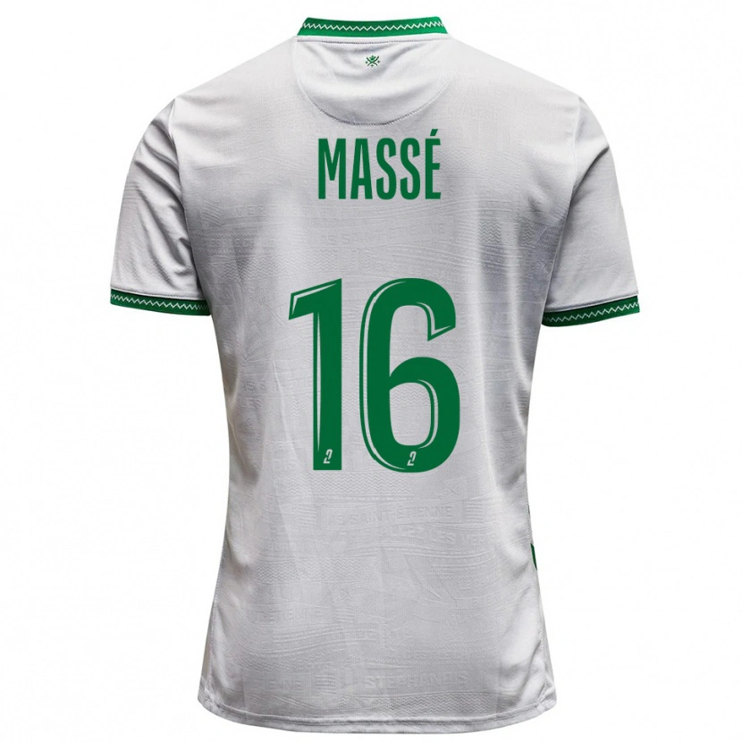 Danxen Homem Camisola Maël Massé #16 Branco Verde Alternativa 2025/26 Camisa