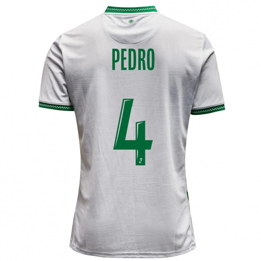 Danxen Homem Camisola Kévin Pedro #4 Branco Verde Alternativa 2025/26 Camisa