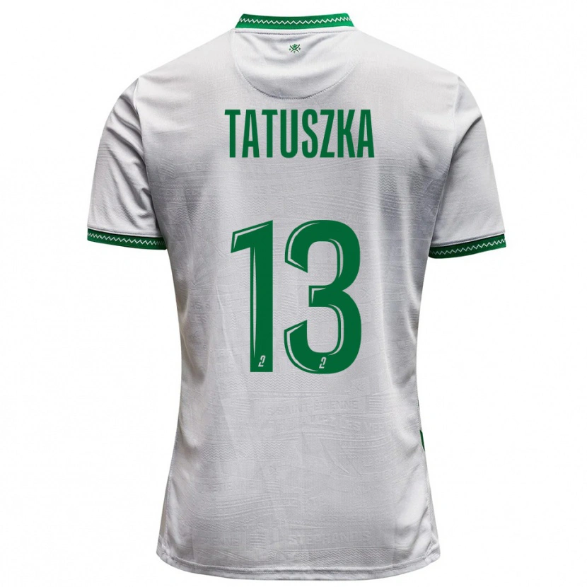 Danxen Homem Camisola Maxence Tatuszka #13 Branco Verde Alternativa 2025/26 Camisa