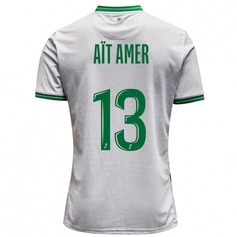Danxen Homem Camisola Rayan Aït Amer #13 Branco Verde Alternativa 2025/26 Camisa