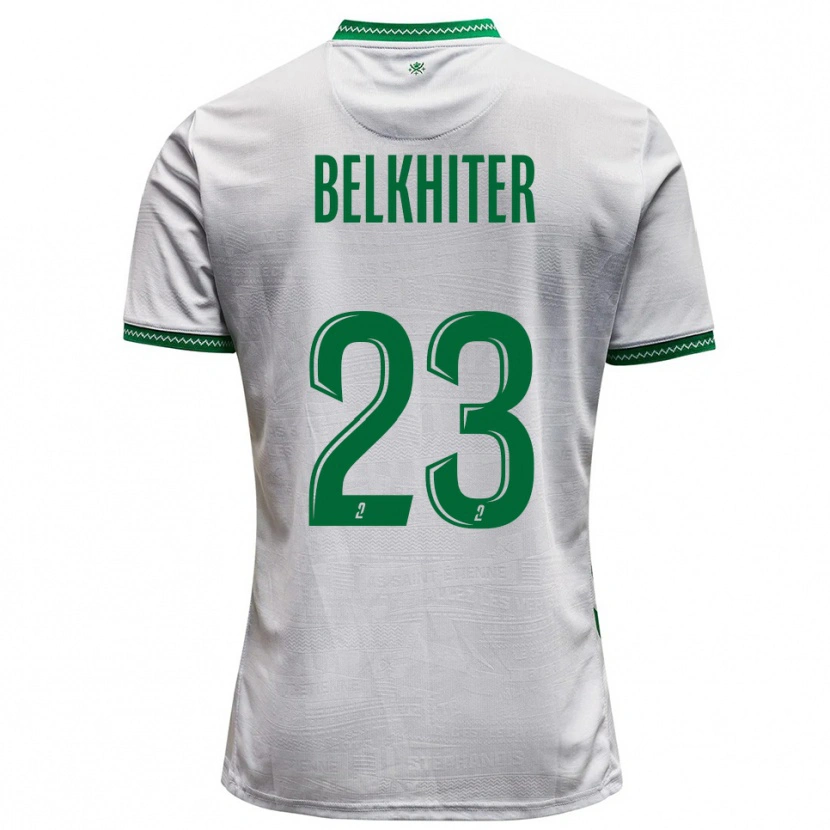 Danxen Homem Camisola Morgane Belkhiter #23 Branco Verde Alternativa 2025/26 Camisa
