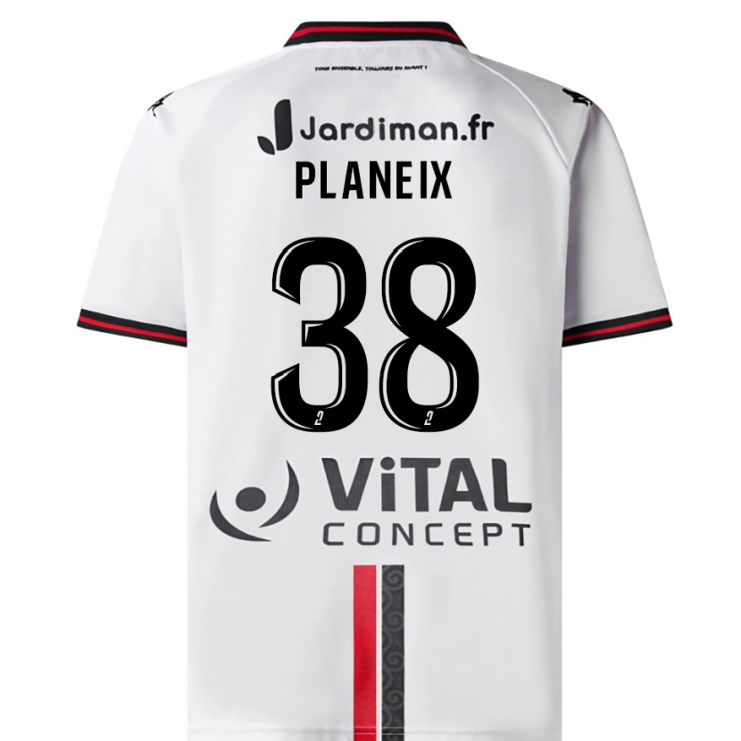 Danxen Homem Camisola Idriss Planeix #38 Branco Vermelho Alternativa 2025/26 Camisa