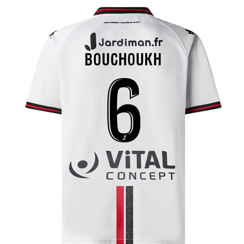 Danxen Homem Camisola Ahmed Bouchoukh #6 Branco Vermelho Alternativa 2025/26 Camisa