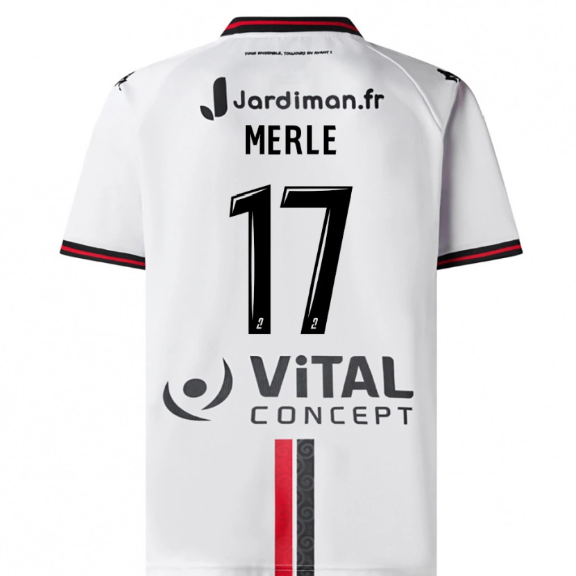 Danxen Homem Camisola Juliette Merle #17 Branco Vermelho Alternativa 2025/26 Camisa