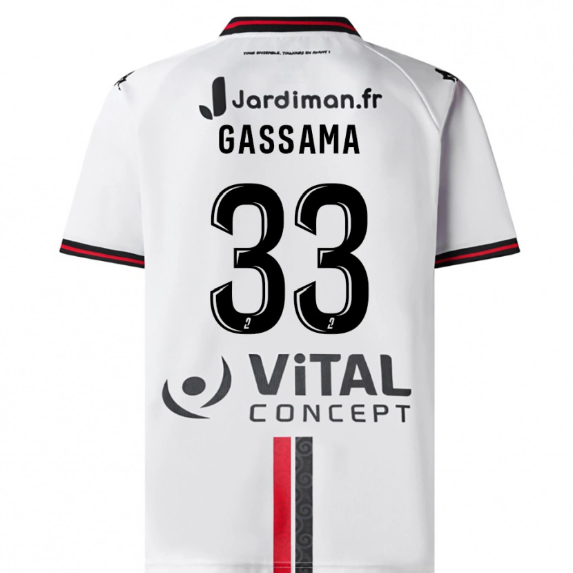 Danxen Homem Camisola Eden Gassama #33 Branco Vermelho Alternativa 2025/26 Camisa
