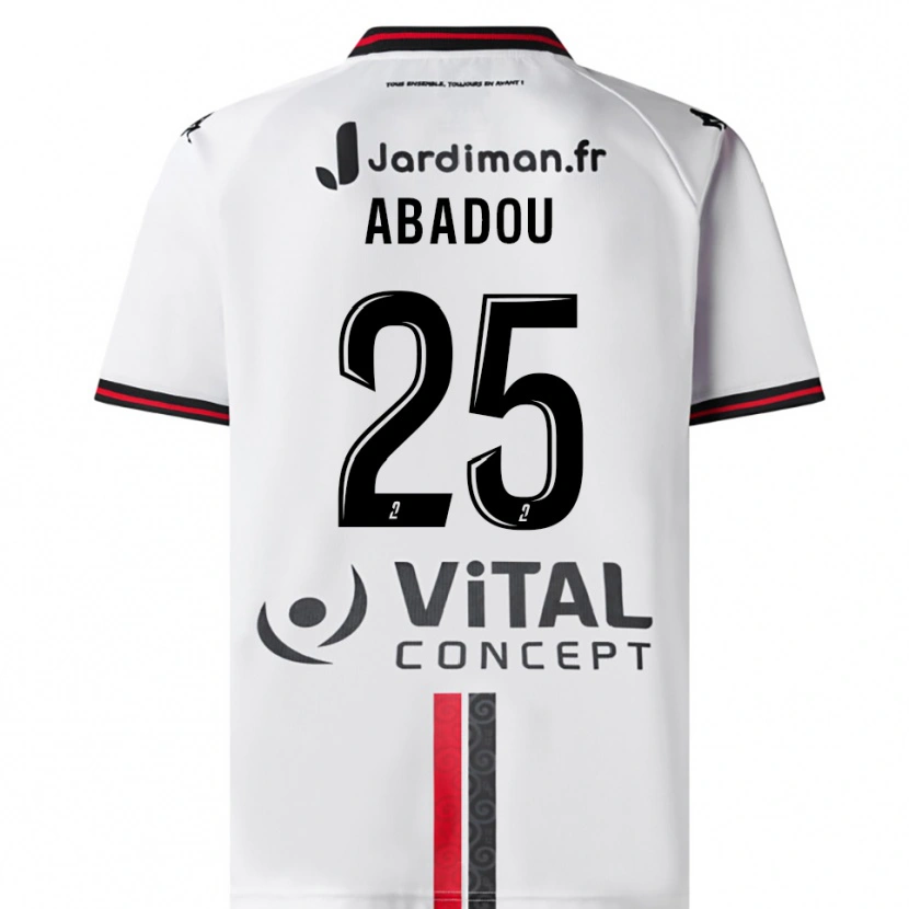 Danxen Homem Camisola Lea Abadou #25 Branco Vermelho Alternativa 2025/26 Camisa