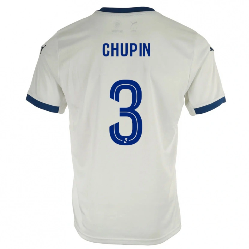 Danxen Homem Camisola Tom Chupin #3 Branco Azul Alternativa 2025/26 Camisa