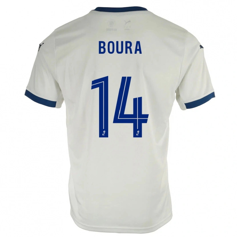 Danxen Homem Camisola Ismaël Boura #14 Branco Azul Alternativa 2025/26 Camisa