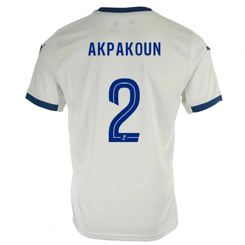 Danxen Homem Camisola Tom Akpakoun #2 Branco Azul Alternativa 2025/26 Camisa