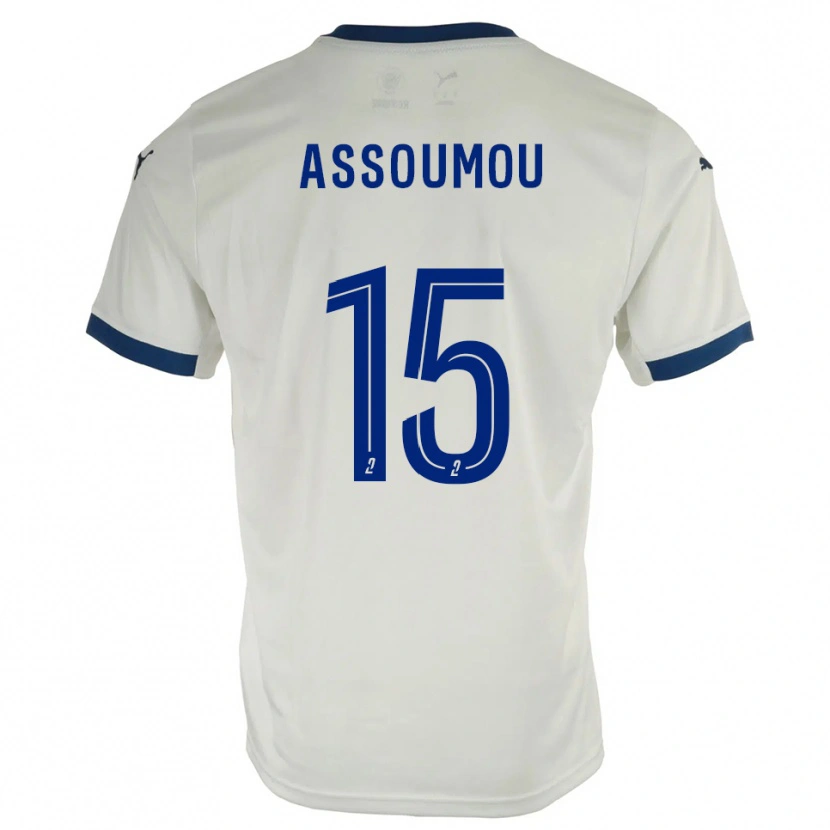 Danxen Homem Camisola Jaurès Assoumou #15 Branco Azul Alternativa 2025/26 Camisa