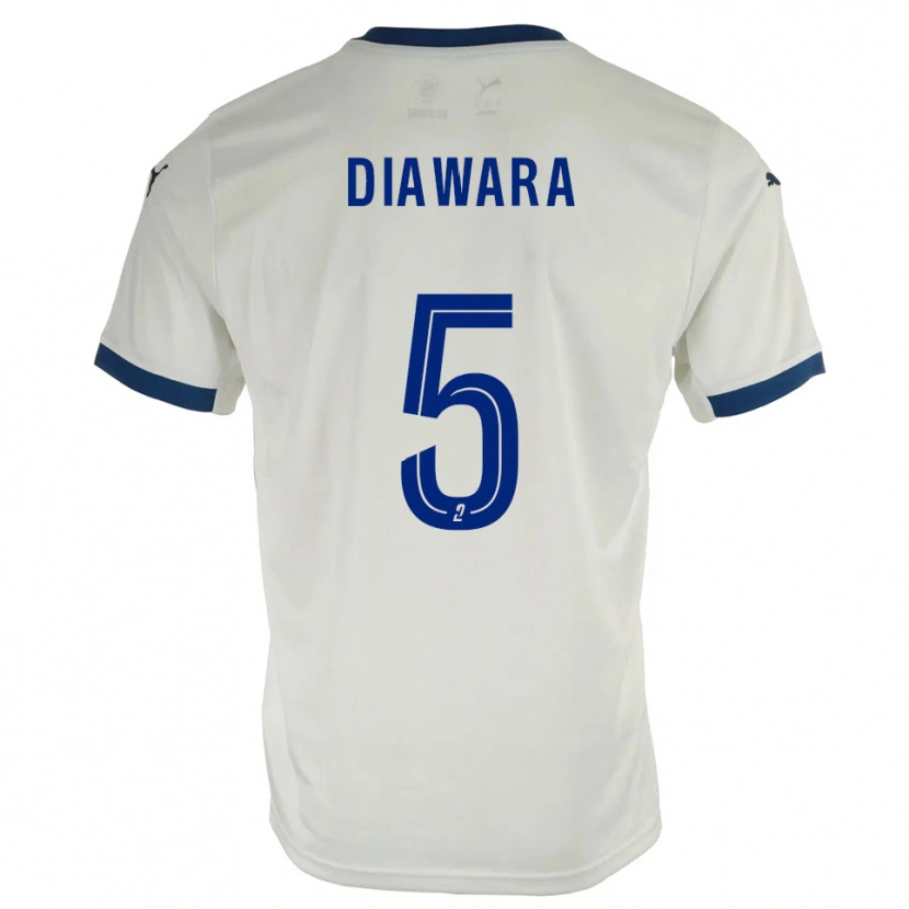 Danxen Homem Camisola Sankhoun Diawara #5 Branco Azul Alternativa 2025/26 Camisa