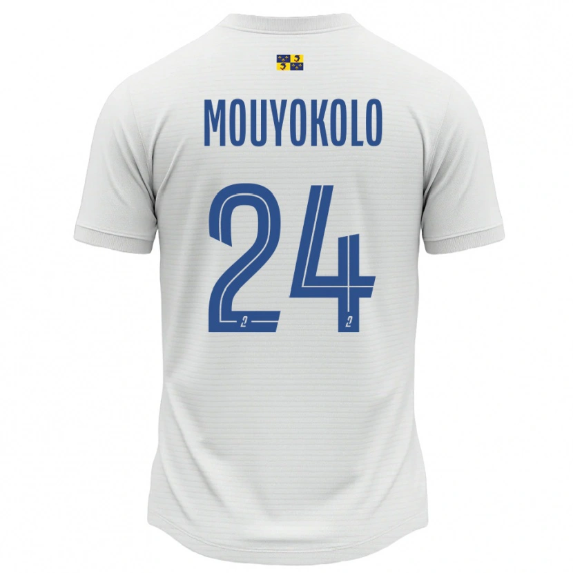 Danxen Homem Camisola Loris Mouyokolo #24 Branco Azul Alternativa 2025/26 Camisa