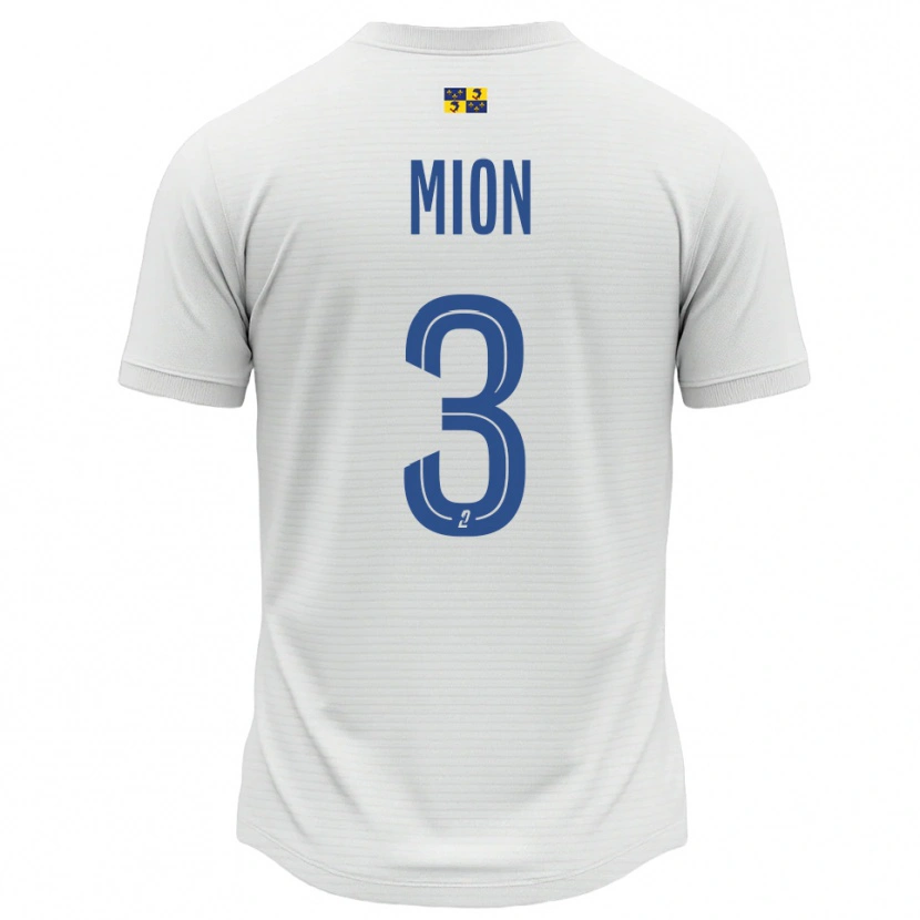 Danxen Homem Camisola Mathieu Mion #3 Branco Azul Alternativa 2025/26 Camisa
