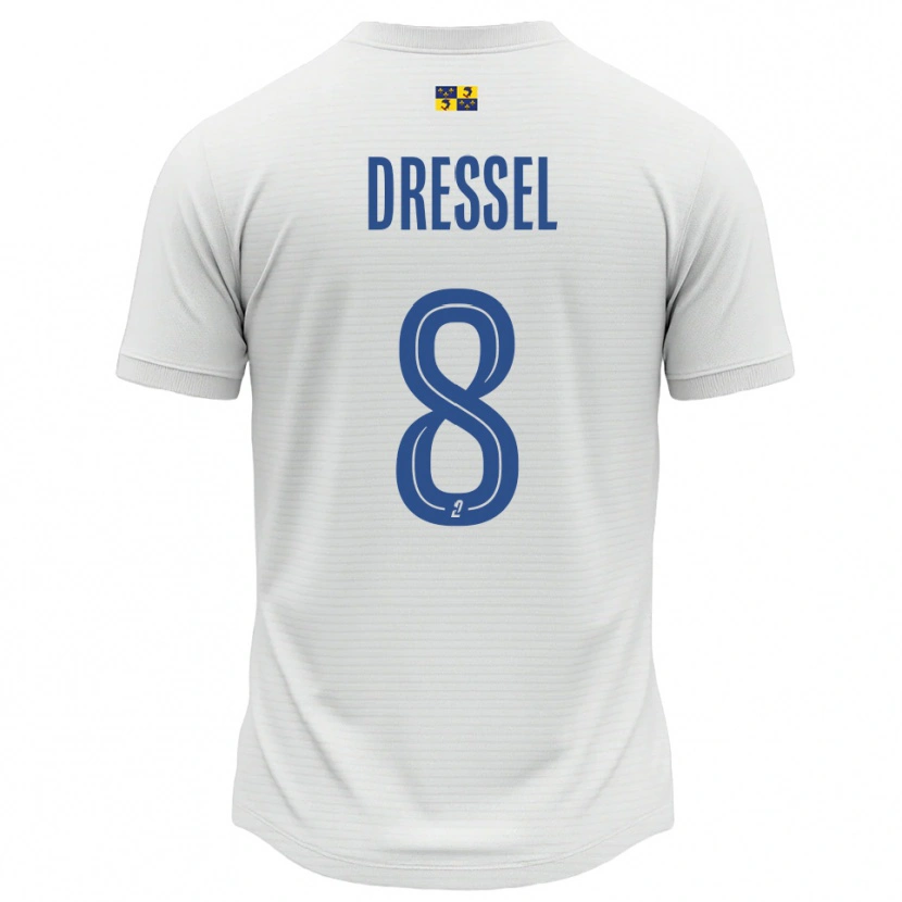 Danxen Homem Camisola Charlie Dressel #8 Branco Azul Alternativa 2025/26 Camisa