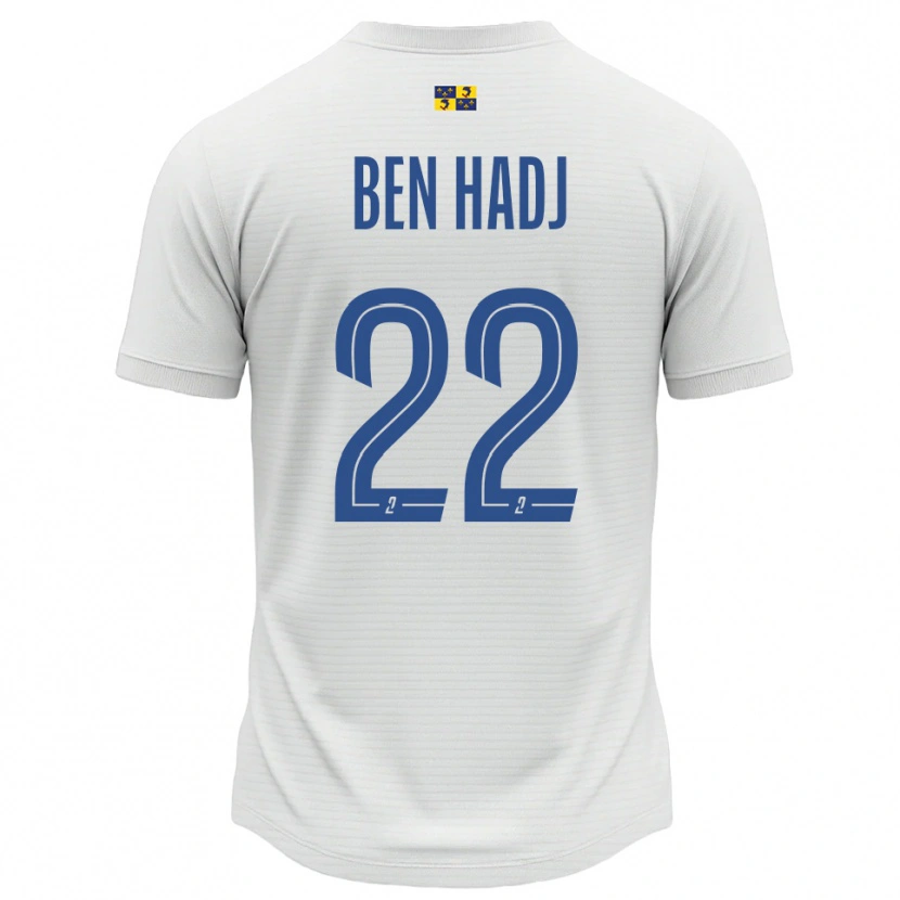 Danxen Homem Camisola Yosra Ben Hadj #22 Branco Azul Alternativa 2025/26 Camisa