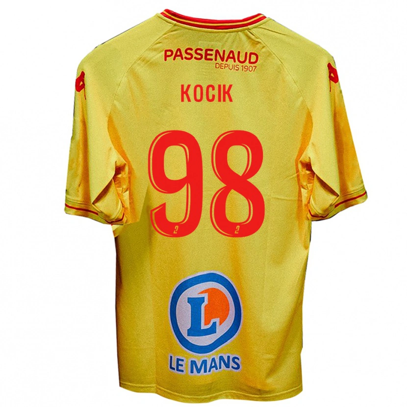 Danxen Homem Camisola Nicolas Kocik #98 Amarelo Alternativa 2025/26 Camisa