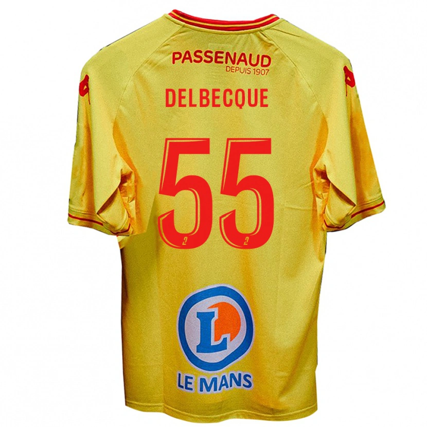 Danxen Homem Camisola Augustin Delbecque #55 Amarelo Alternativa 2025/26 Camisa