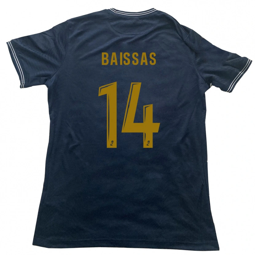 Danxen Homem Camisola Guillaume Baissas #14 Azul Marinho Dourado Alternativa 2025/26 Camisa