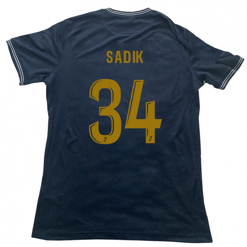 Danxen Homem Camisola Omar Sadik #34 Azul Marinho Dourado Alternativa 2025/26 Camisa