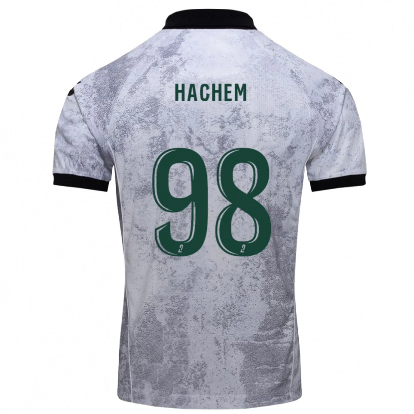 Danxen Homem Camisola Ryad Hachem #98 Branco Preto Alternativa 2025/26 Camisa