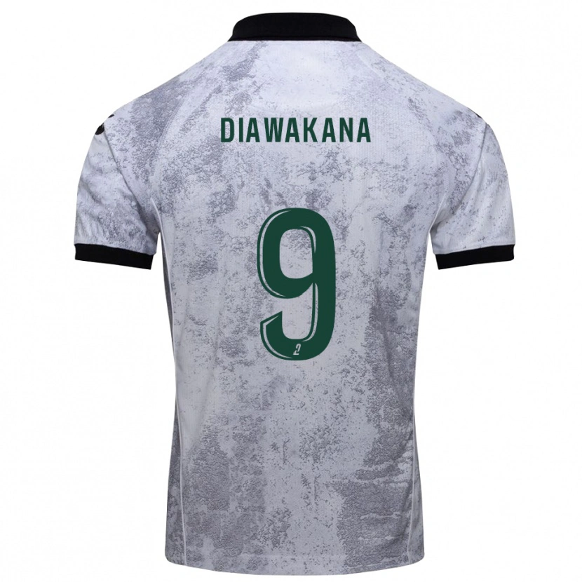 Danxen Homem Camisola Malik Diawakana #9 Branco Preto Alternativa 2025/26 Camisa