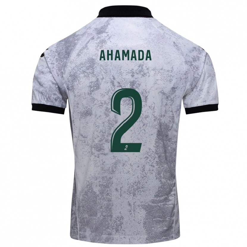 Danxen Homem Camisola Mohafidh Ahamada #2 Branco Preto Alternativa 2025/26 Camisa