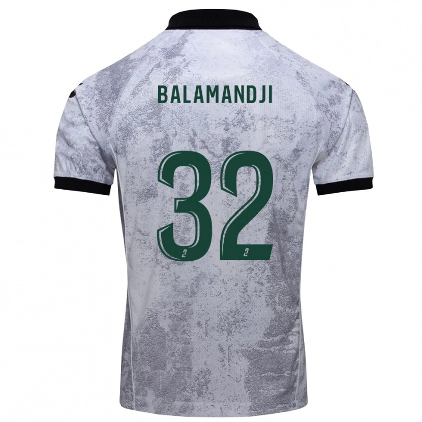 Danxen Homem Camisola Kossingou Balamandji #32 Branco Preto Alternativa 2025/26 Camisa