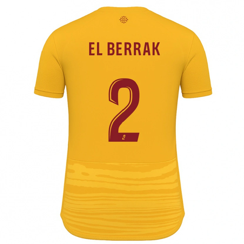 Danxen Homem Camisola Nael El Berrak #2 Laranja Borgonha Alternativa 2025/26 Camisa