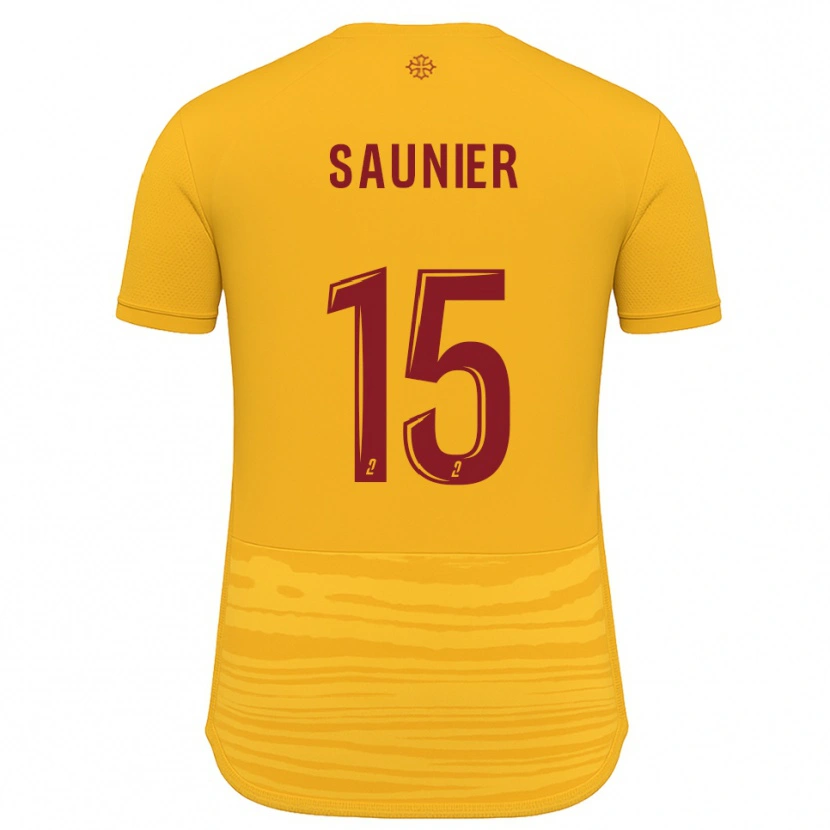 Danxen Homem Camisola Océane Saunier #15 Laranja Borgonha Alternativa 2025/26 Camisa