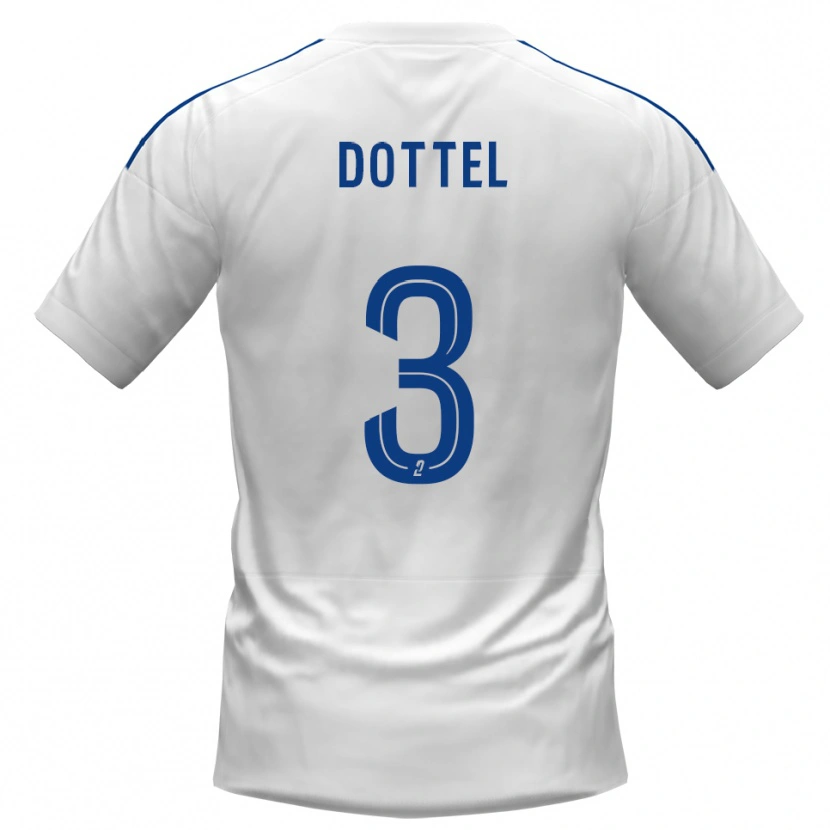 Danxen Homem Camisola Lisandru Dottel #3 Branco Azul Alternativa 2025/26 Camisa