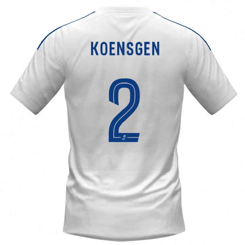 Danxen Homem Camisola Félicien Koensgen #2 Branco Azul Alternativa 2025/26 Camisa