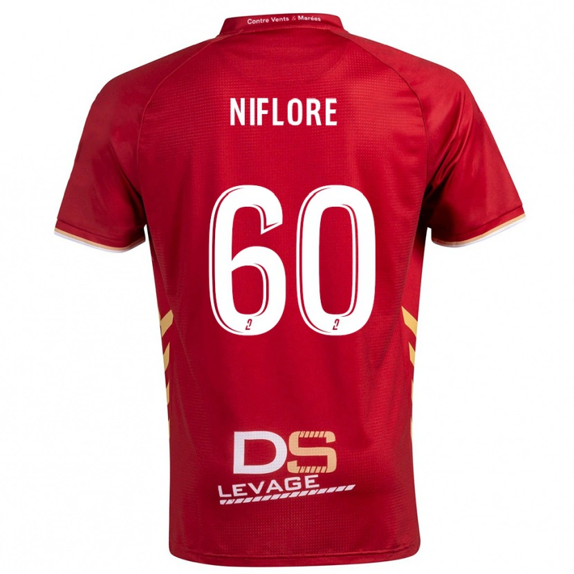 Danxen Homem Camisola Mathys Niflore #60 Borgonha Dourado Alternativa 2025/26 Camisa