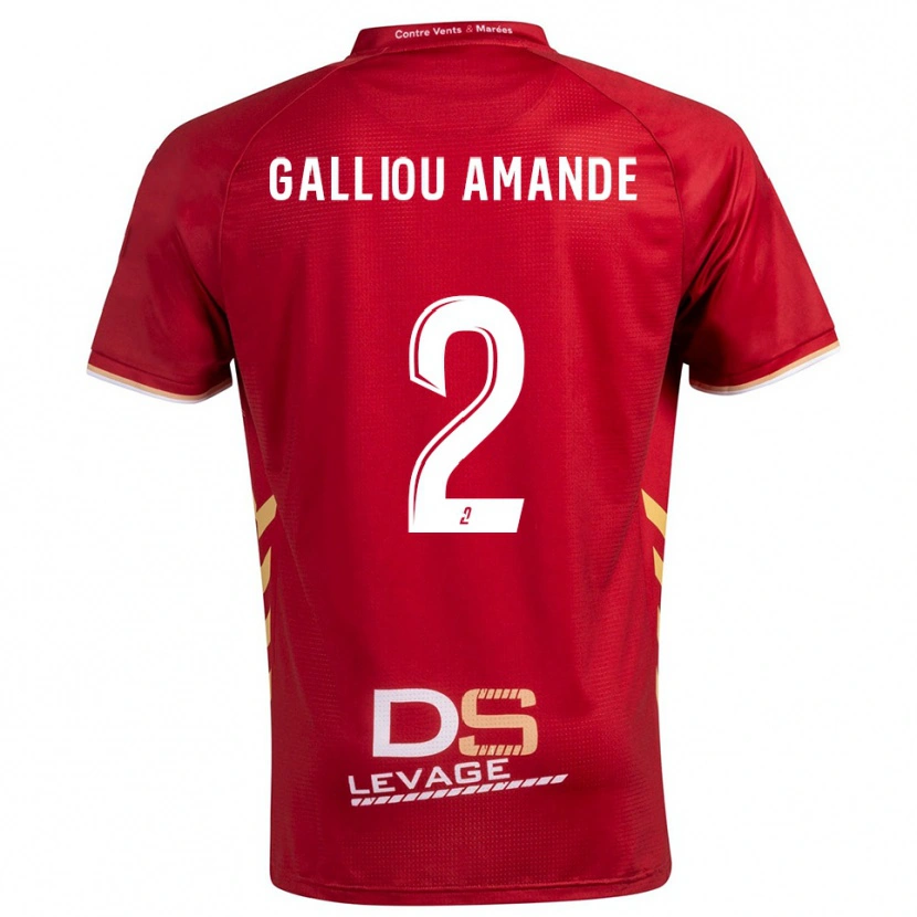 Danxen Homem Camisola Noa Galliou Amande #2 Borgonha Dourado Alternativa 2025/26 Camisa